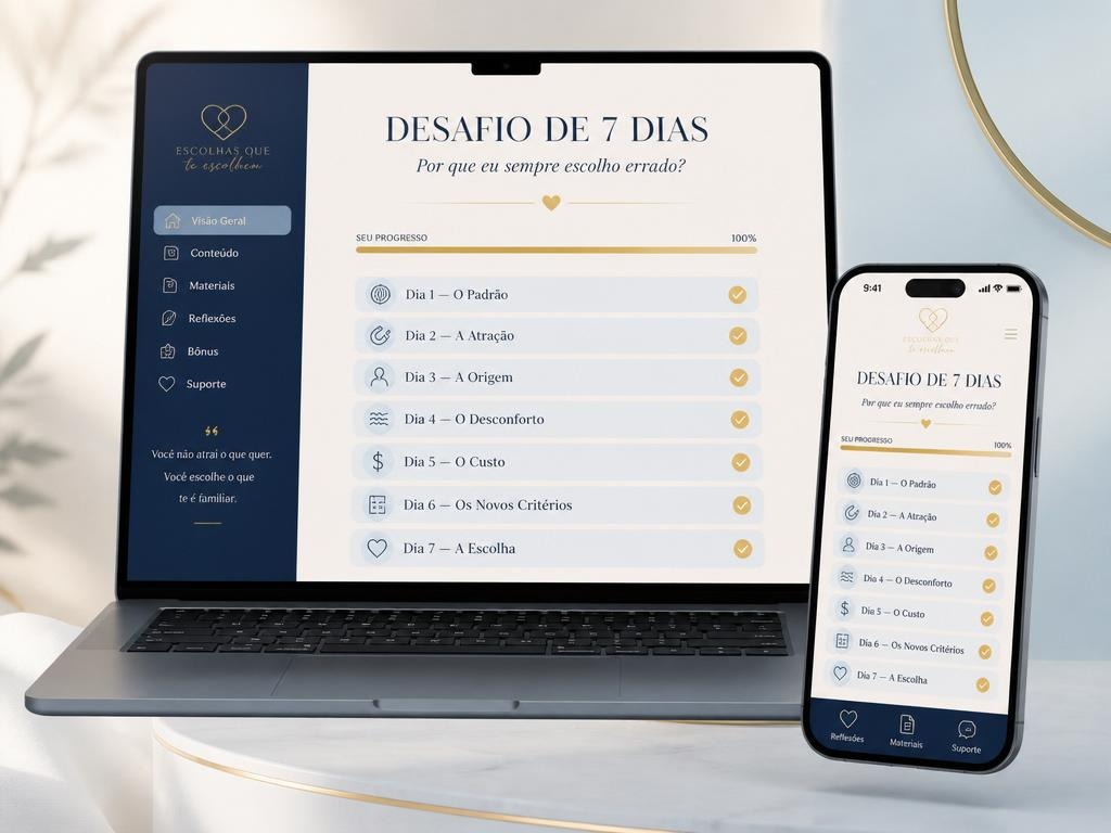 Aulas do desafio no notebook e celular